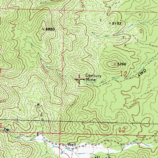 Topographic Map of Century Mine, AZ
