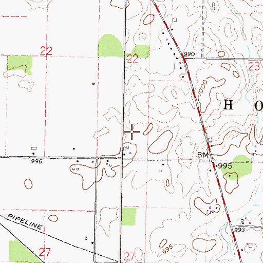 Topographic Map of Pfeifer Farms, OH