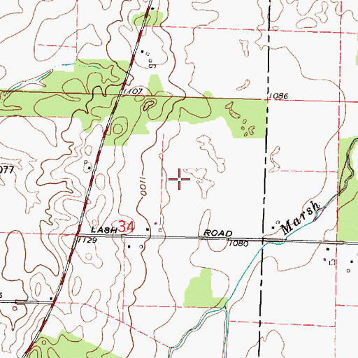 Topographic Map of Cherwood Farms, OH