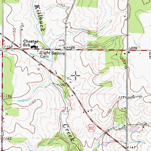 Topographic Map of Chestervue Farms, OH