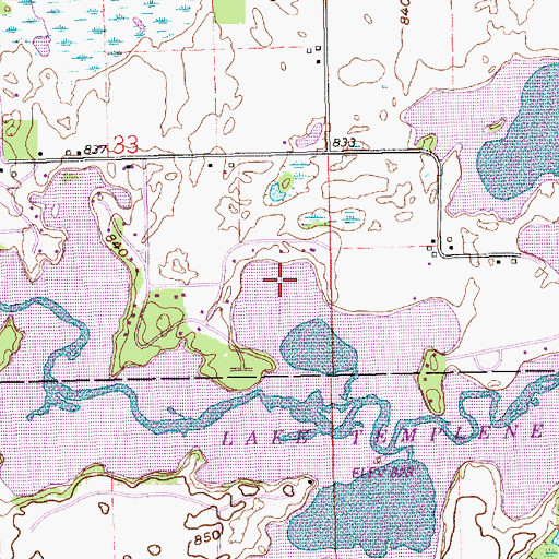 Topographic Map of Lake Templene, MI