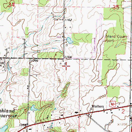 Topographic Map of Normlein Farms, OH