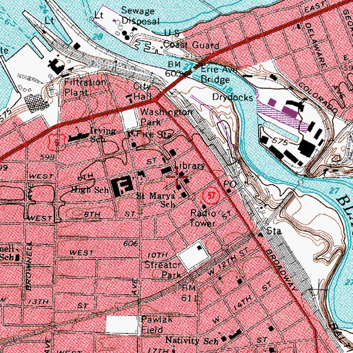 Topographic Map of Lakeview Plaza, OH