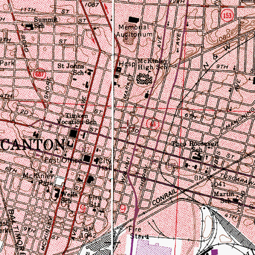 Topographic Map of Renkert Building, OH
