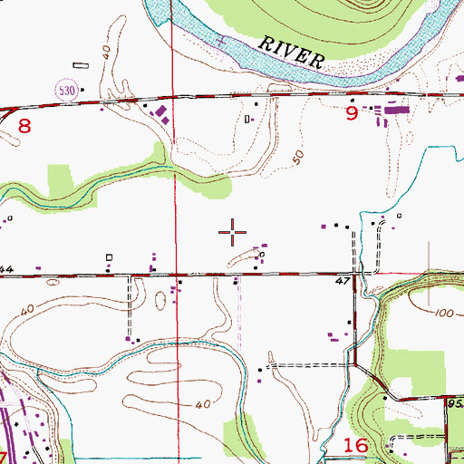 Topographic Map of Barlond Farms, WA