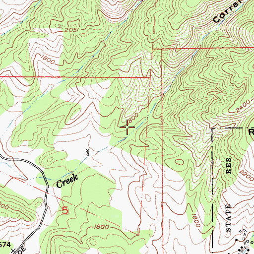 Topographic Map of Corral Viejo Canyon, CA