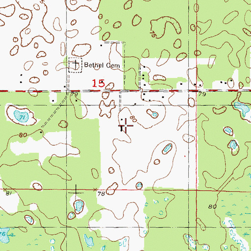 Topographic Map of Kerbys Dairy, FL