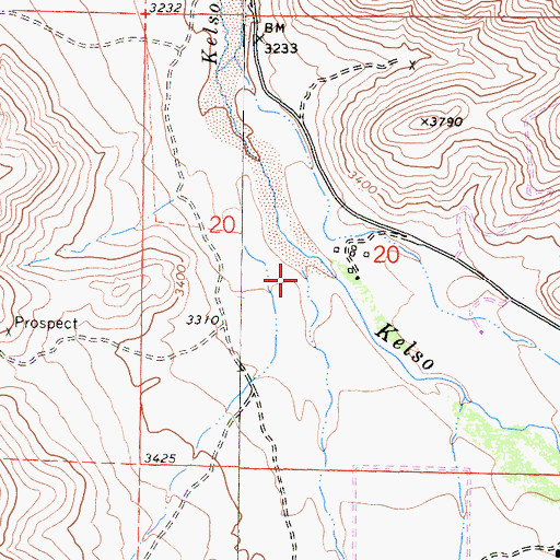 Topographic Map of Cortez Canyon, CA