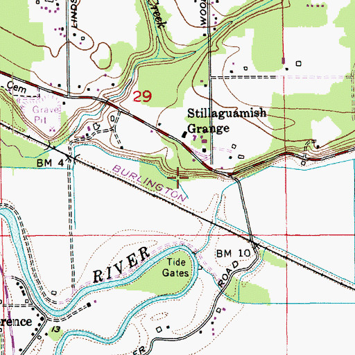 Topographic Map of Williams Farms, WA