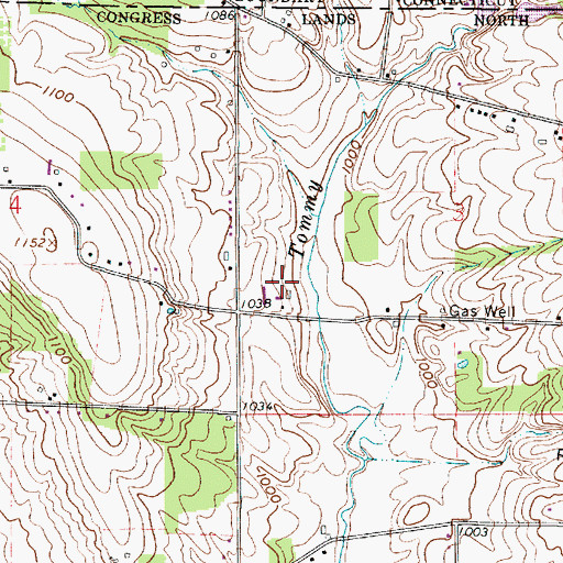 Topographic Map of Crestland Farms, OH