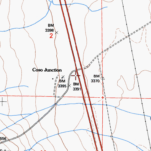 Topographic Map of Coso Junction, CA