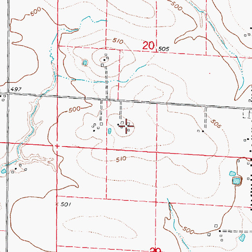 Topographic Map of Blue Mound Dairy Farm, IL