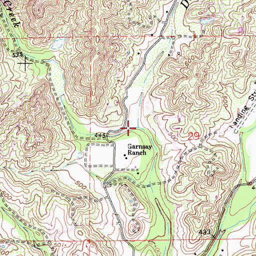Topographic Map of Cottonwood Creek, CA