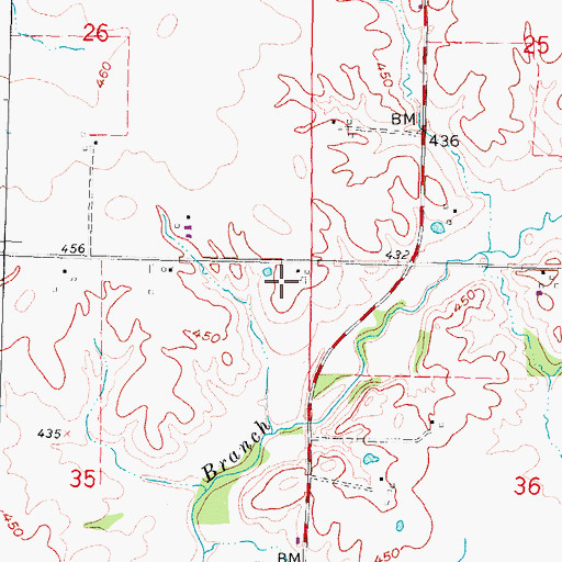 Topographic Map of Behrmann Hog Farm, IL