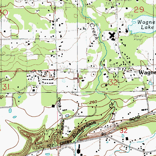 Topographic Map of Box R Farms, WA