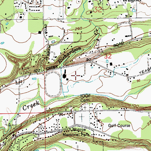 Topographic Map of Brugger Ranch, WA