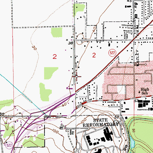 Topographic Map of Holland America Nursery, WA