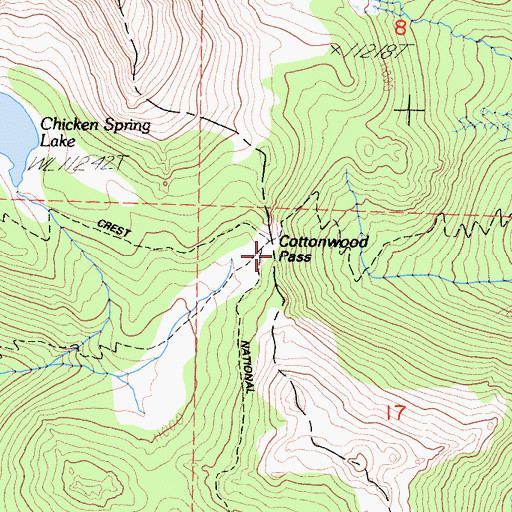 Topographic Map of Cottonwood Pass, CA