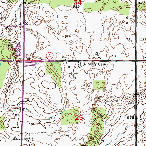 Topographic Map of Rhine Boarder Farm, WI