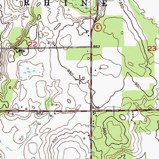 Topographic Map of Romar Farms, WI