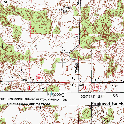 Topographic Map of Silent Valley Farms, WI