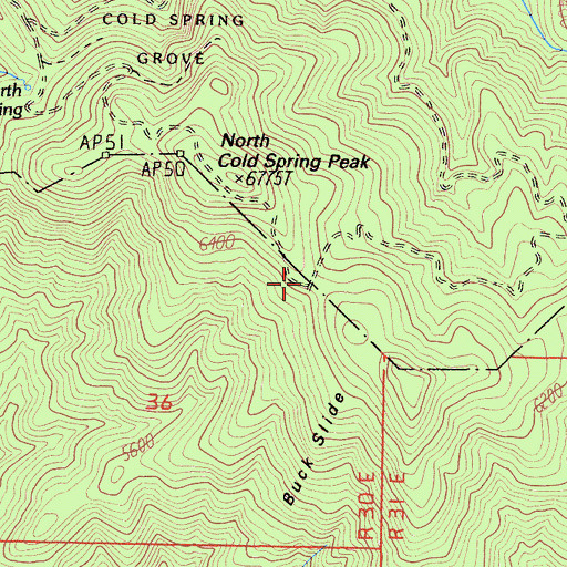 Topographic Map of Cougar Camp, CA