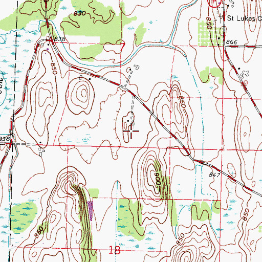 Topographic Map of Cedar Ridge Farm, WI