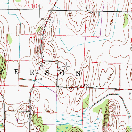 Topographic Map of Maple Run Farm, WI