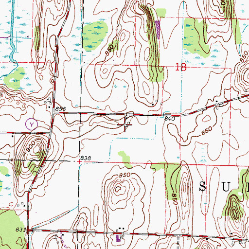 Topographic Map of Schelm Farms, WI