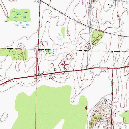 Topographic Map of Palm Mushroom Cellars, WI