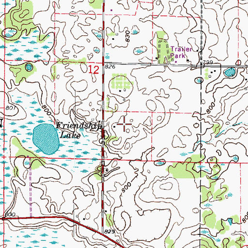 Topographic Map of Sky Blue Farm, WI