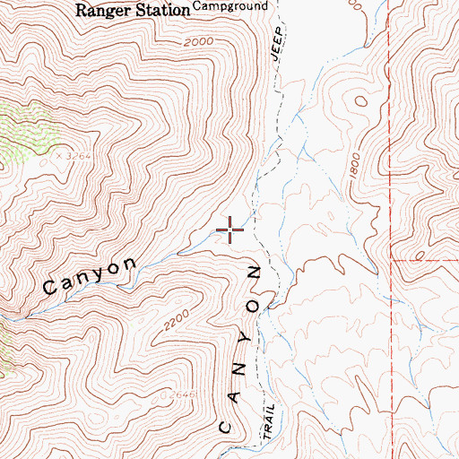 Topographic Map of Cougar Canyon, CA