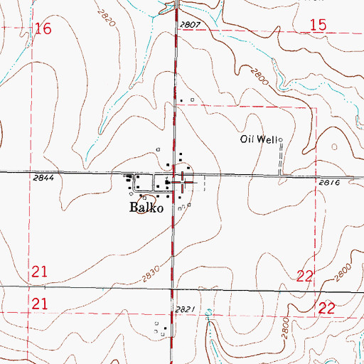Topographic Map of Pleasant Hill Cemetery, OK