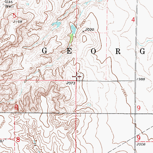 Topographic Map of Gyp Valley Cemetery, OK