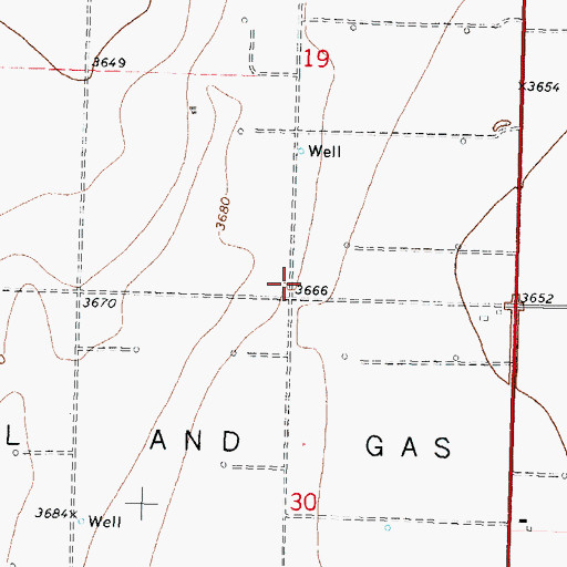 Topographic Map of Cosmos Cemetery, OK