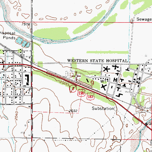 Topographic Map of Fort Supply Hospital Cemetery, OK