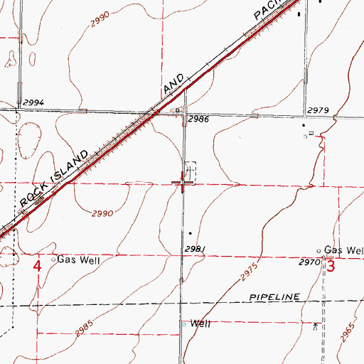 Topographic Map of Catholic Cemetery, OK
