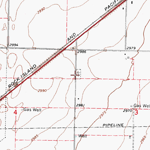 Topographic Map of Lutheran Cemetery, OK