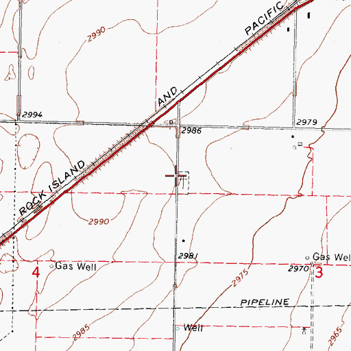 Topographic Map of Saint Johannes Evangelical Cemetery, OK