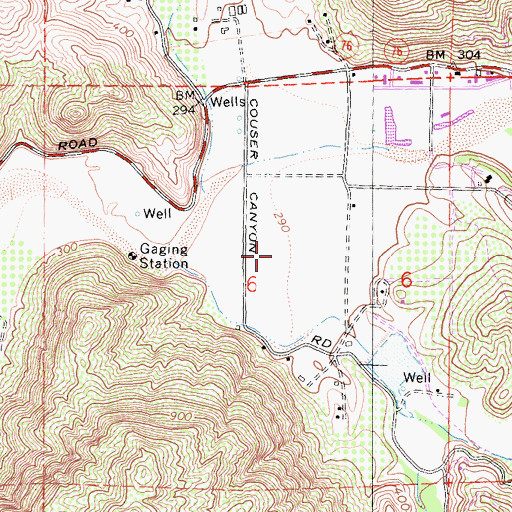 Topographic Map of Couser Canyon, CA