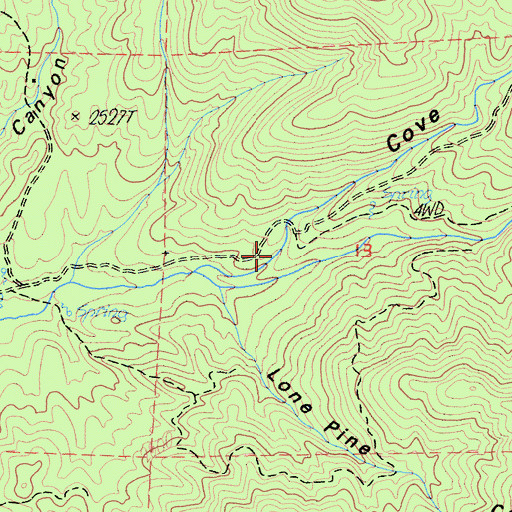 Topographic Map of Cove Canyon, CA