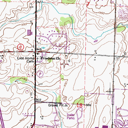 Topographic Map of Cedar Creek Farm, WI