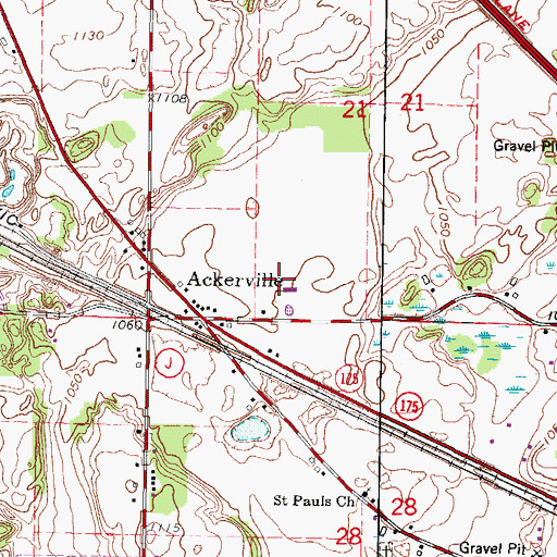 Topographic Map of Kratz Farms, WI