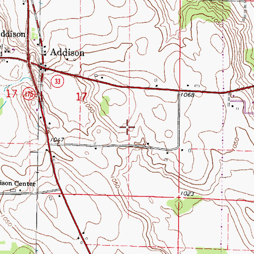 Topographic Map of Sunset Farms, WI