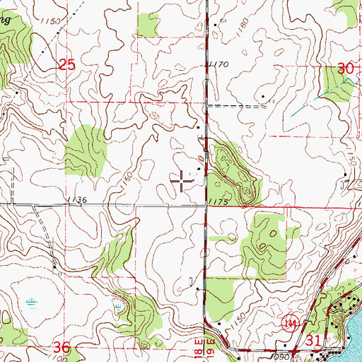 Topographic Map of L - J Farms, WI