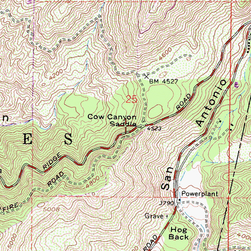 Topographic Map of Cow Canyon Saddle, CA