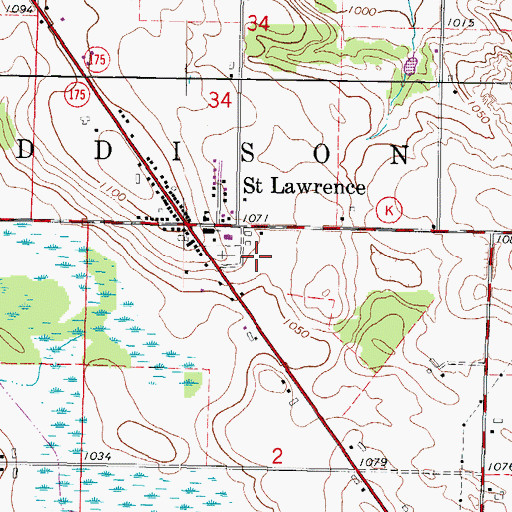 Topographic Map of Gehring Farms, WI