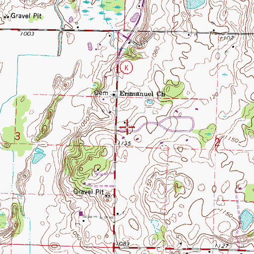 Topographic Map of Log House Farm, WI