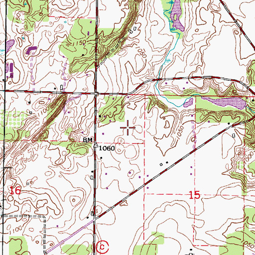 Topographic Map of Merten Farms, WI