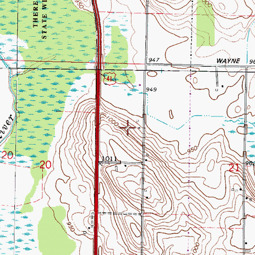 Topographic Map of Dominion Valley Farm, WI